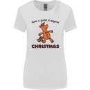 Gingerbread Man Unicorn Christmas Womens Wider Cut T-Shirt White