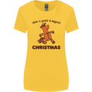 Gingerbread Man Unicorn Christmas Womens Wider Cut T-Shirt Yellow