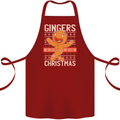 Gingers Are for Life Not Just for Christmas Cotton Apron 100% Organic Maroon