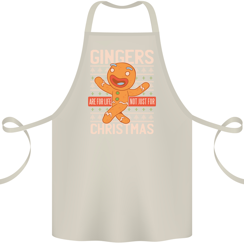 Gingers Are for Life Not Just for Christmas Cotton Apron 100% Organic Natural