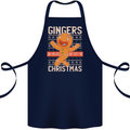 Gingers Are for Life Not Just for Christmas Cotton Apron 100% Organic Navy Blue