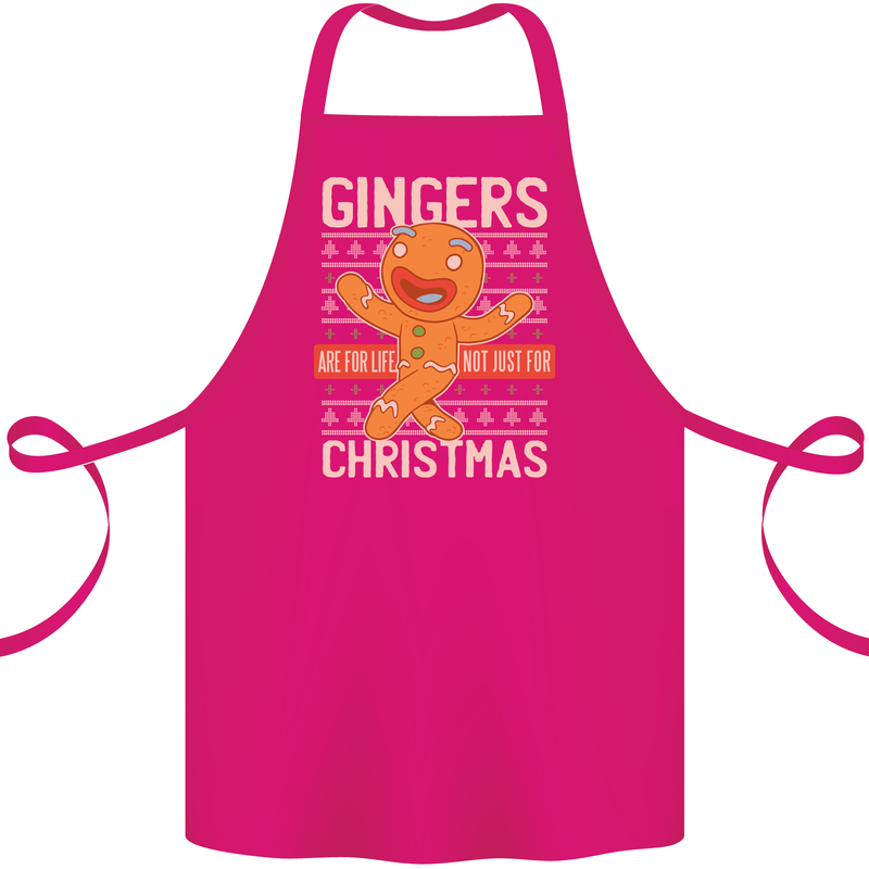 Gingers Are for Life Not Just for Christmas Cotton Apron 100% Organic Pink