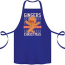 Gingers Are for Life Not Just for Christmas Cotton Apron 100% Organic Royal Blue