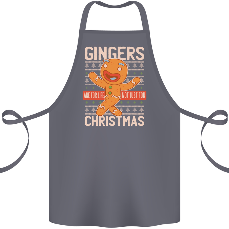 Gingers Are for Life Not Just for Christmas Cotton Apron 100% Organic Steel