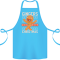 Gingers Are for Life Not Just for Christmas Cotton Apron 100% Organic Turquoise