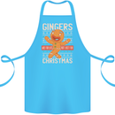 Gingers Are for Life Not Just for Christmas Cotton Apron 100% Organic Turquoise