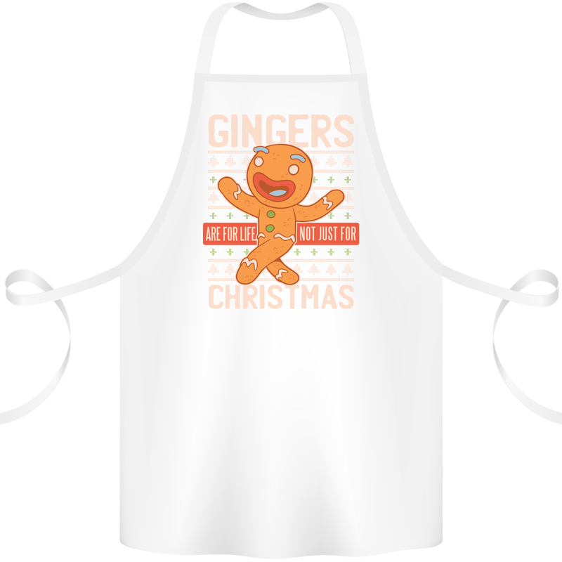 Gingers Are for Life Not Just for Christmas Cotton Apron 100% Organic White