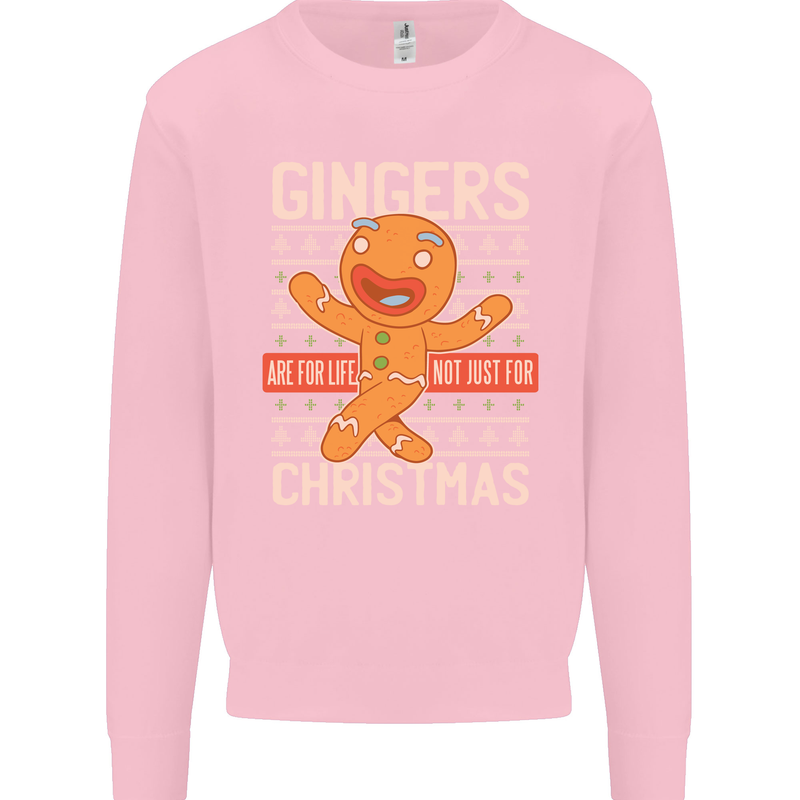 Gingers Are for Life Not Just for Christmas Kids Sweatshirt Jumper Light Pink