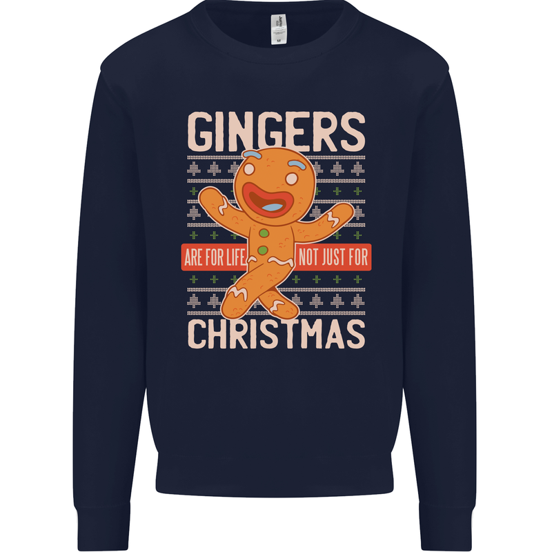 Gingers Are for Life Not Just for Christmas Kids Sweatshirt Jumper Navy Blue