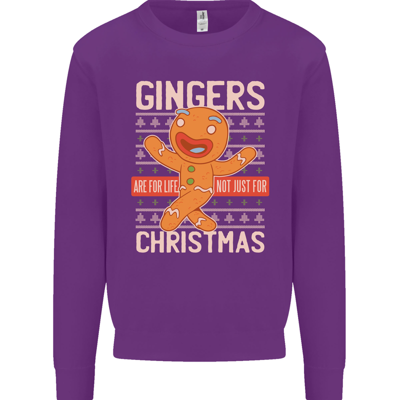 Gingers Are for Life Not Just for Christmas Kids Sweatshirt Jumper Purple