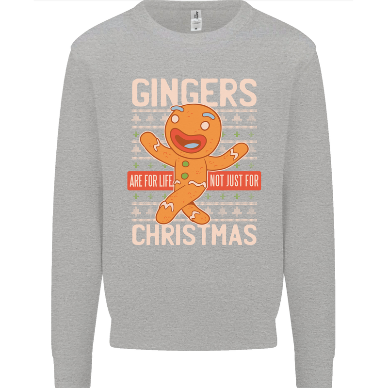 Gingers Are for Life Not Just for Christmas Kids Sweatshirt Jumper Sports Grey