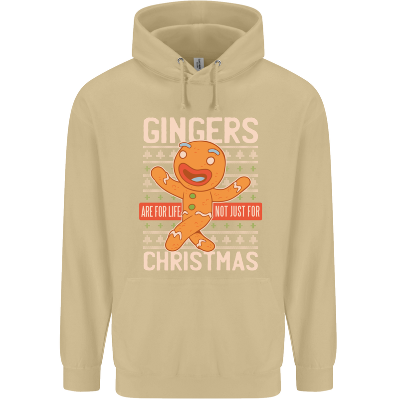 Gingers Are for Life Not Just for Christmas Mens 80% Cotton Hoodie Sand