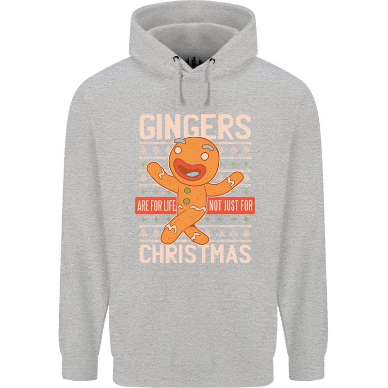 Gingers Are for Life Not Just for Christmas Mens 80% Cotton Hoodie Sports Grey