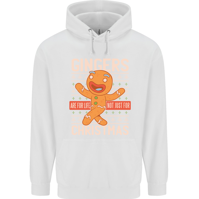 Gingers Are for Life Not Just for Christmas Mens 80% Cotton Hoodie White