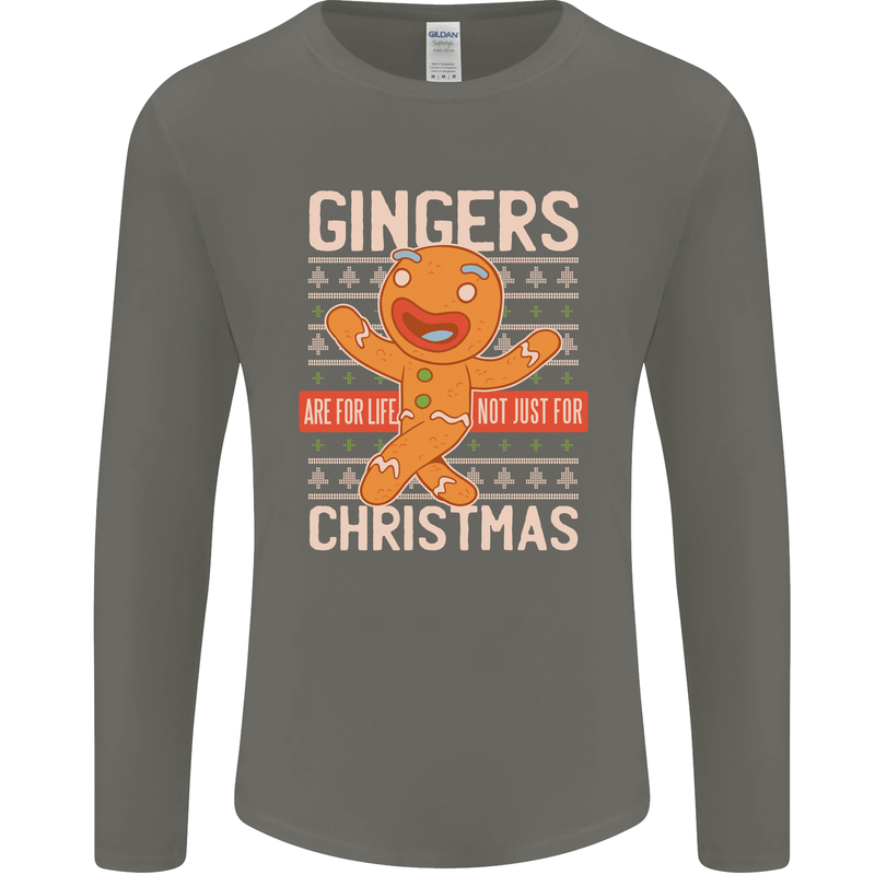Gingers Are for Life Not Just for Christmas Mens Long Sleeve T-Shirt Charcoal