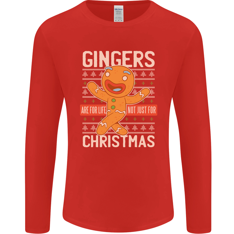 Gingers Are for Life Not Just for Christmas Mens Long Sleeve T-Shirt Red