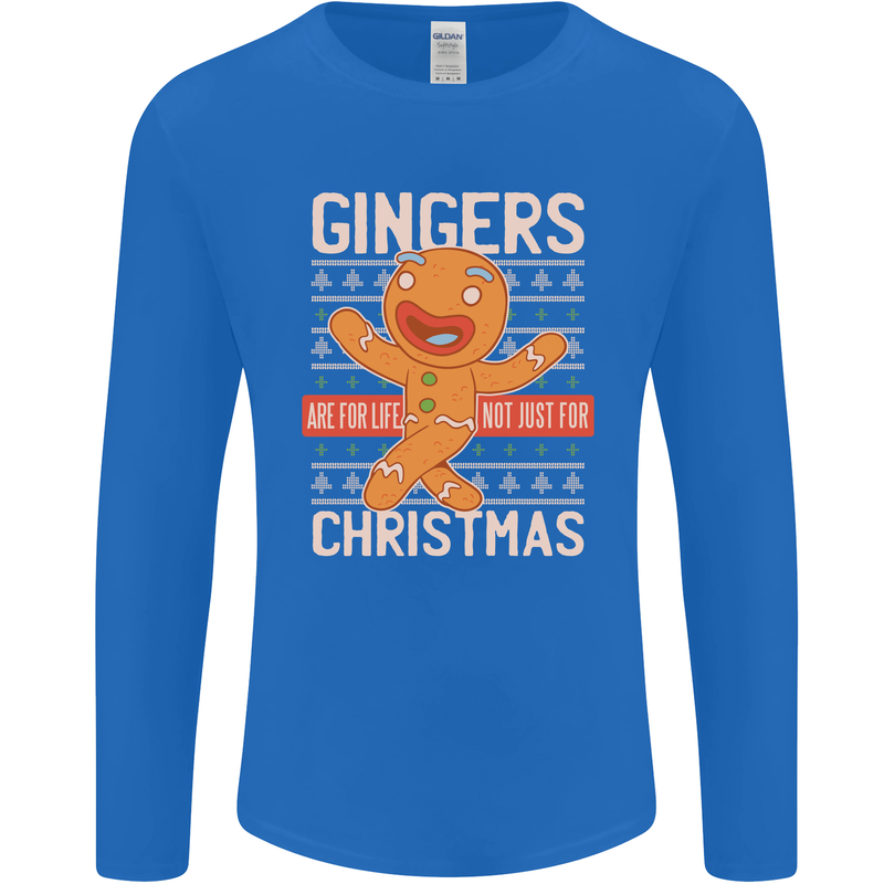 Gingers Are for Life Not Just for Christmas Mens Long Sleeve T-Shirt Royal Blue