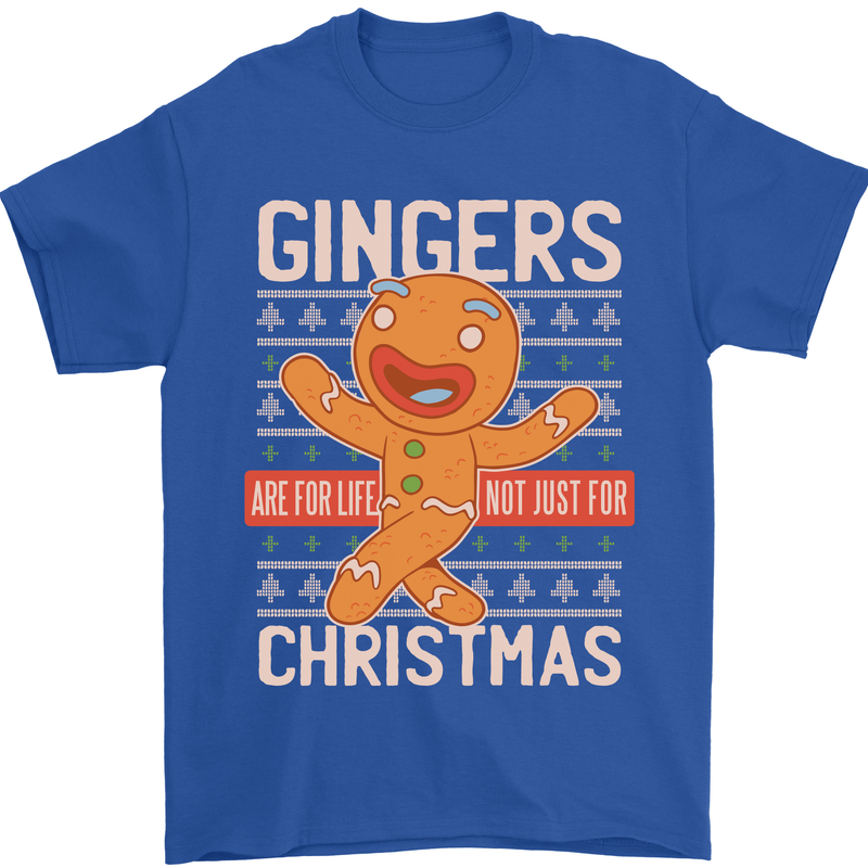 Gingers Are for Life Not Just for Christmas Mens T-Shirt Cotton Gildan Royal Blue