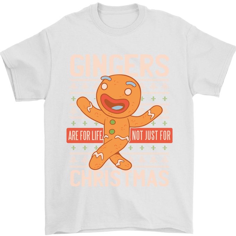 Gingers Are for Life Not Just for Christmas Mens T-Shirt Cotton Gildan White
