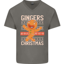 Gingers Are for Life Not Just for Christmas Mens V-Neck Cotton T-Shirt Charcoal