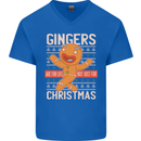 Gingers Are for Life Not Just for Christmas Mens V-Neck Cotton T-Shirt Royal Blue