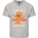 Gingers Are for Life Not Just for Christmas Mens V-Neck Cotton T-Shirt Sports Grey