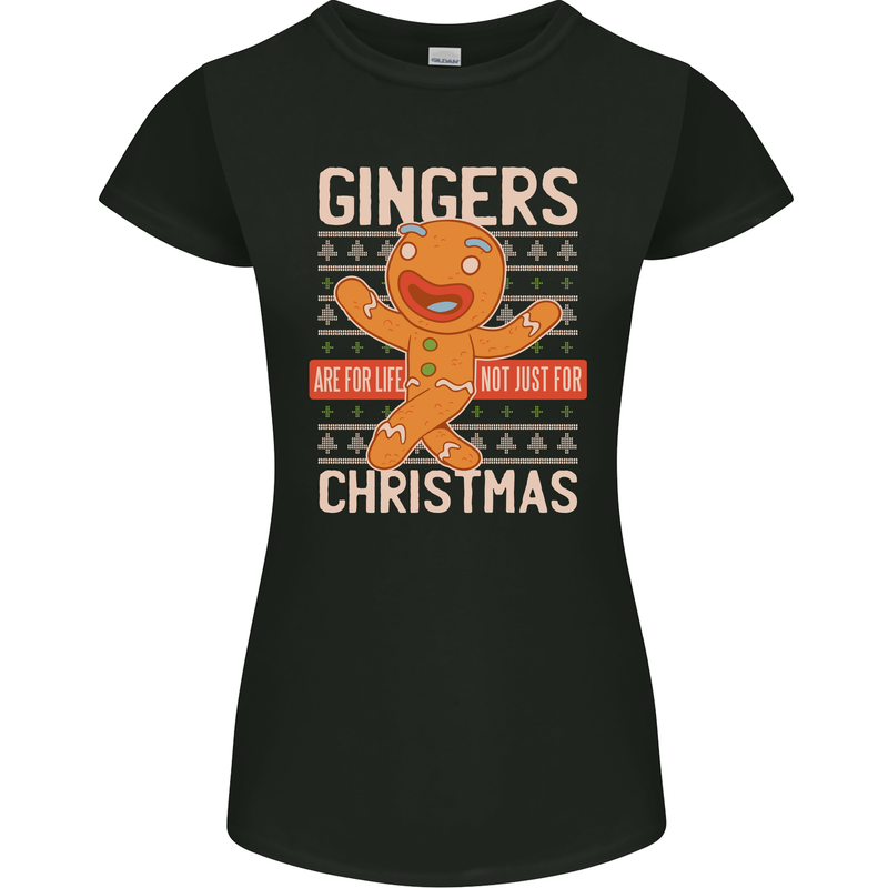 Gingers Are for Life Not Just for Christmas Womens Petite Cut T-Shirt Black