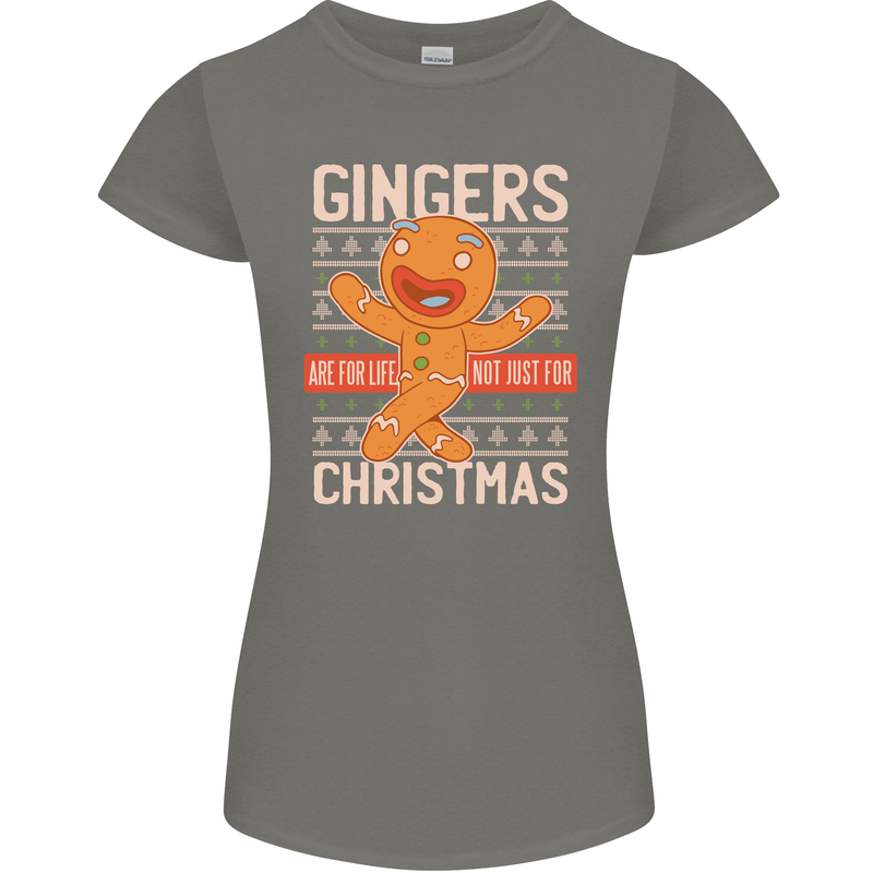 Gingers Are for Life Not Just for Christmas Womens Petite Cut T-Shirt Charcoal