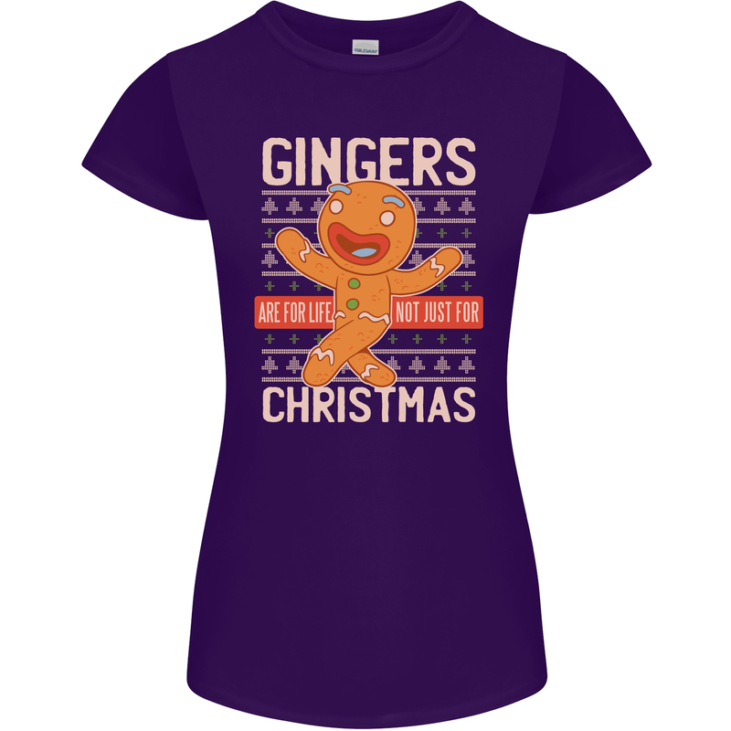 Gingers Are for Life Not Just for Christmas Womens Petite Cut T-Shirt Purple