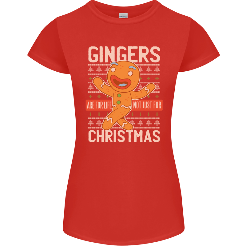 Gingers Are for Life Not Just for Christmas Womens Petite Cut T-Shirt Red