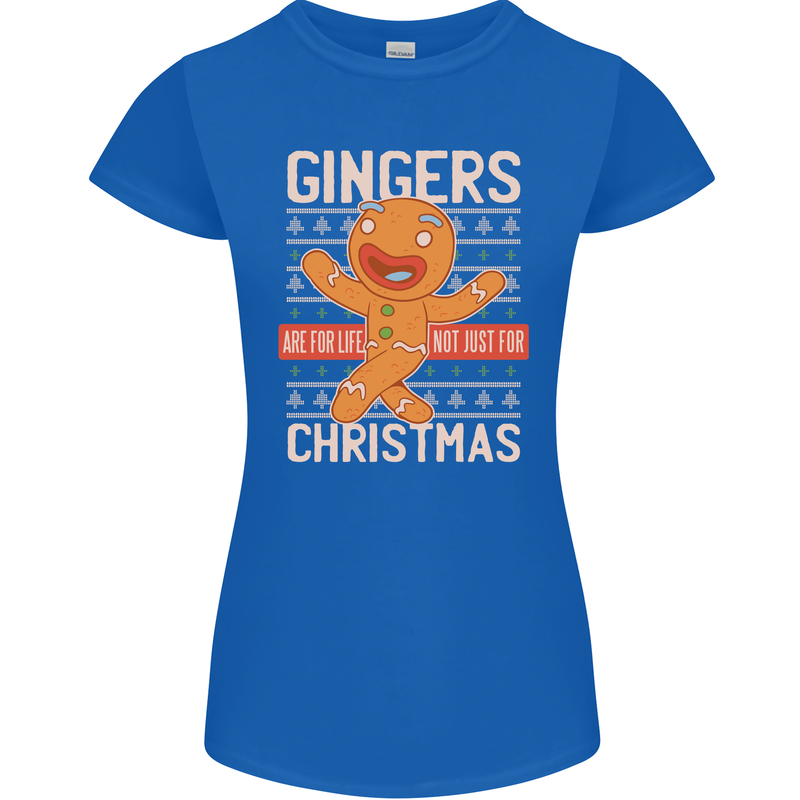 Gingers Are for Life Not Just for Christmas Womens Petite Cut T-Shirt Royal Blue