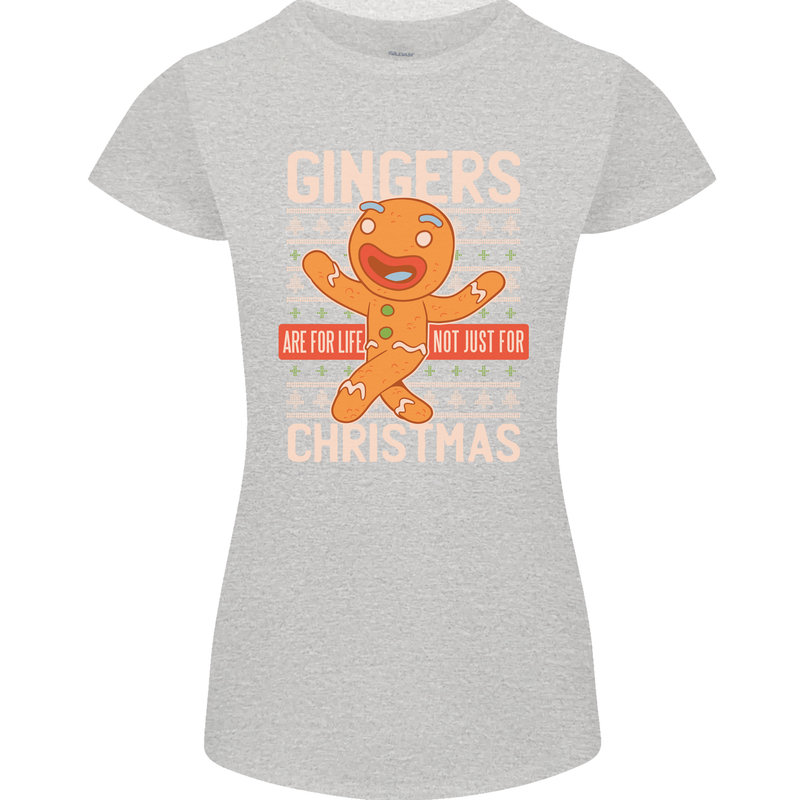 Gingers Are for Life Not Just for Christmas Womens Petite Cut T-Shirt Sports Grey