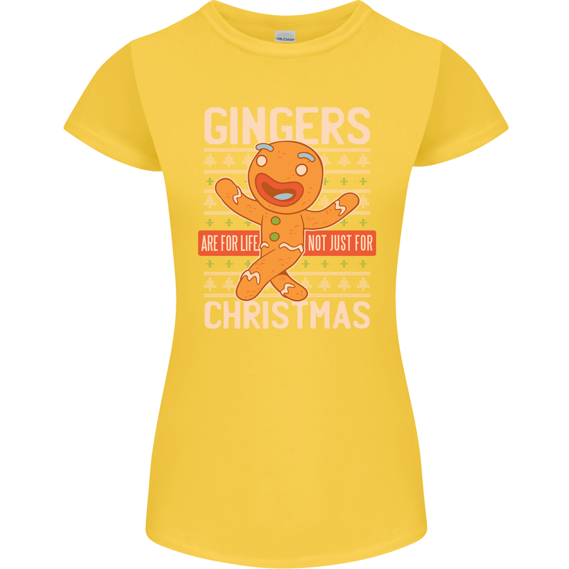 Gingers Are for Life Not Just for Christmas Womens Petite Cut T-Shirt Yellow
