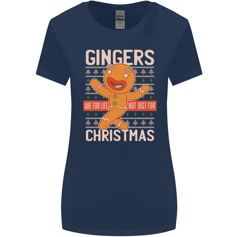 Gingers Are for Life Not Just for Christmas Womens Wider Cut T-Shirt Navy Blue