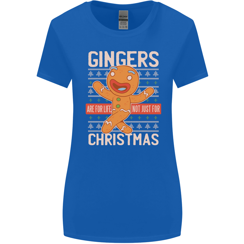 Gingers Are for Life Not Just for Christmas Womens Wider Cut T-Shirt Royal Blue