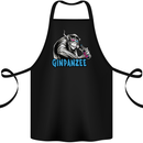 Ginpanzee Funny Gin Drinker Monkey Alcohol Cotton Apron 100% Organic Black