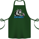 Ginpanzee Funny Gin Drinker Monkey Alcohol Cotton Apron 100% Organic Forest Green
