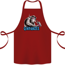 Ginpanzee Funny Gin Drinker Monkey Alcohol Cotton Apron 100% Organic Maroon