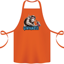 Ginpanzee Funny Gin Drinker Monkey Alcohol Cotton Apron 100% Organic Orange