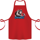Ginpanzee Funny Gin Drinker Monkey Alcohol Cotton Apron 100% Organic Red