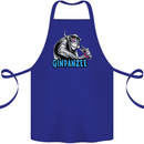 Ginpanzee Funny Gin Drinker Monkey Alcohol Cotton Apron 100% Organic Royal Blue