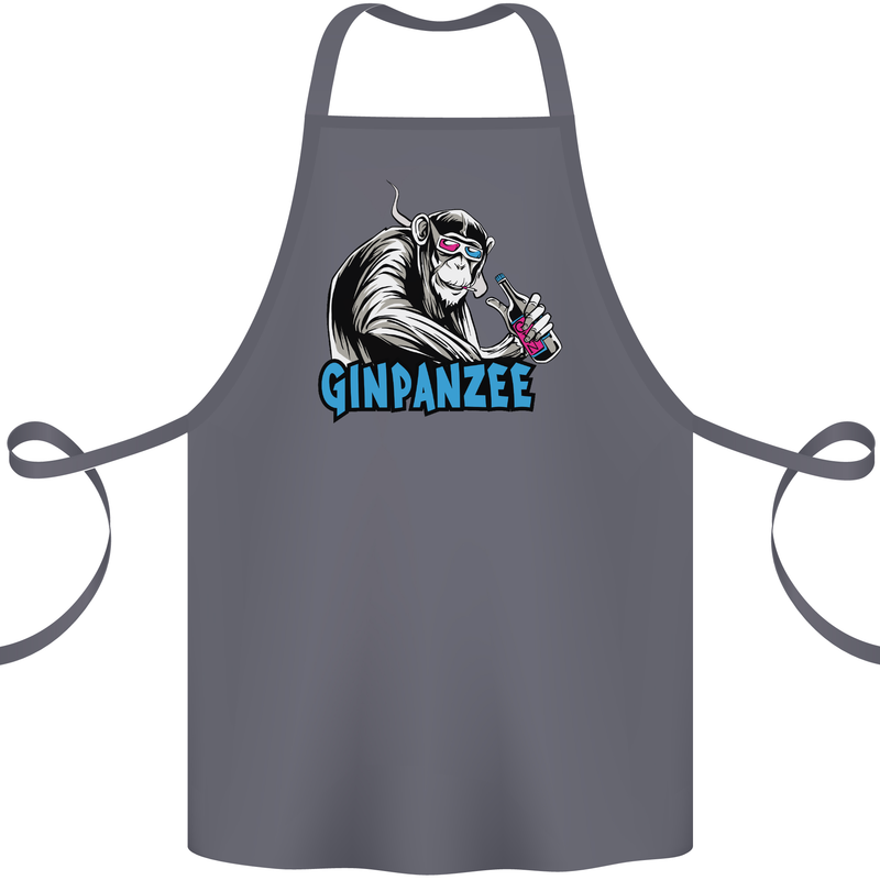 Ginpanzee Funny Gin Drinker Monkey Alcohol Cotton Apron 100% Organic Steel