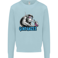 Ginpanzee Funny Gin Drinker Monkey Alcohol Kids Sweatshirt Jumper Light Blue