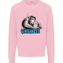 Ginpanzee Funny Gin Drinker Monkey Alcohol Kids Sweatshirt Jumper Light Pink
