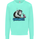 Ginpanzee Funny Gin Drinker Monkey Alcohol Kids Sweatshirt Jumper Peppermint