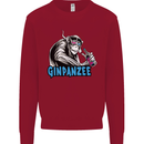 Ginpanzee Funny Gin Drinker Monkey Alcohol Kids Sweatshirt Jumper Red