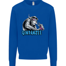 Ginpanzee Funny Gin Drinker Monkey Alcohol Kids Sweatshirt Jumper Royal Blue