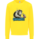 Ginpanzee Funny Gin Drinker Monkey Alcohol Kids Sweatshirt Jumper Yellow