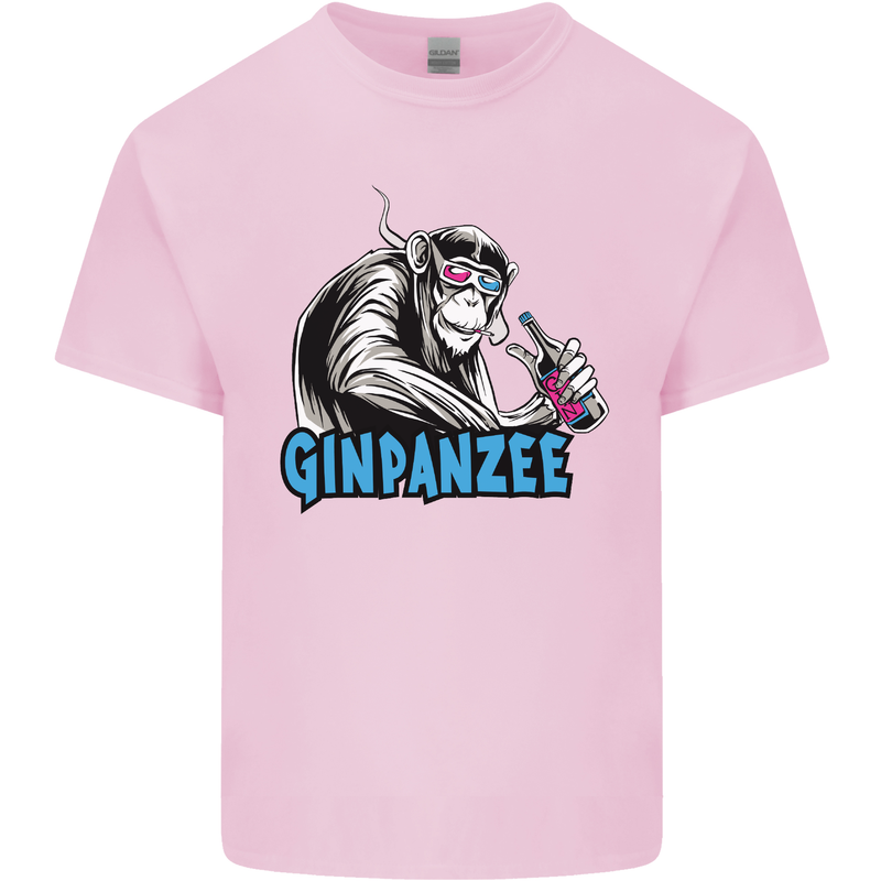 Ginpanzee Funny Gin Drinker Monkey Alcohol Kids T-Shirt Childrens Light Pink