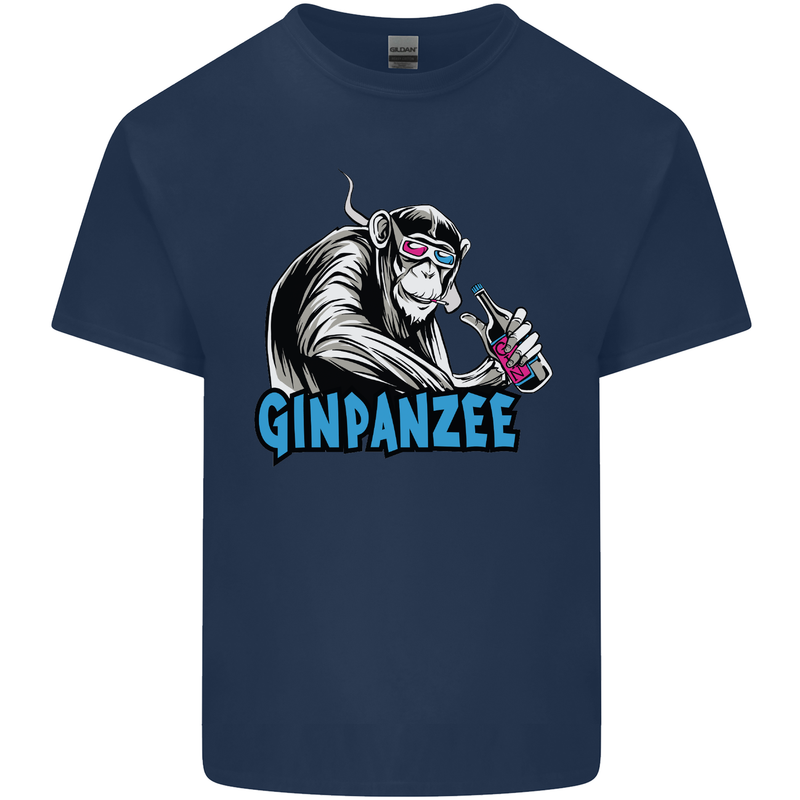 Ginpanzee Funny Gin Drinker Monkey Alcohol Kids T-Shirt Childrens Navy Blue